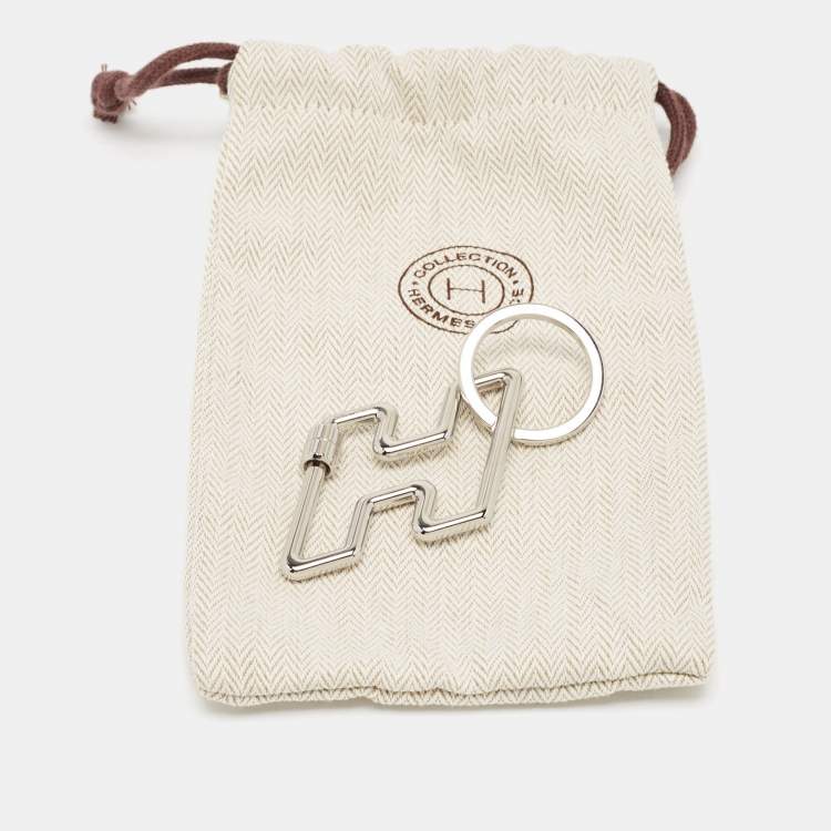 Pre Owned Hermes H Too Speed Stainless Steel Key Ring
