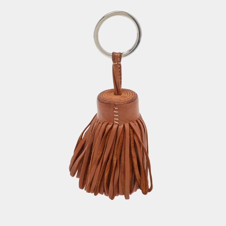 Pre Owned Hermes Gold Swift Leather Carmen Tassel Key Ring