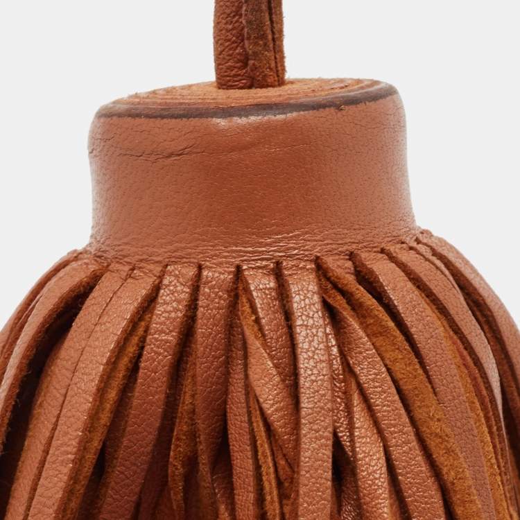 Pre Owned Hermes Gold Swift Leather Carmen Tassel Key Ring