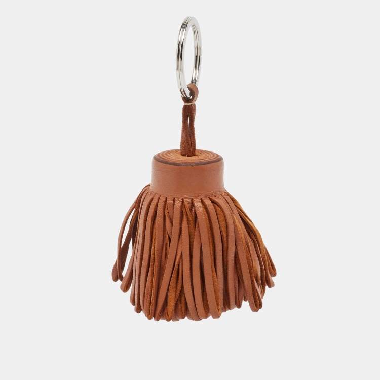 Pre Owned Hermes Gold Swift Leather Carmen Tassel Key Ring