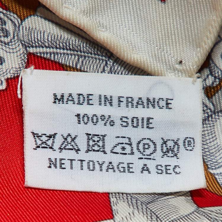 Pre Owned Hermès Orange Printed Della Galleria Square Scarf 