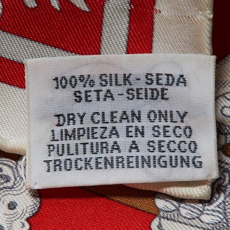 Pre Owned Hermès Orange Printed Della Galleria Square Scarf 