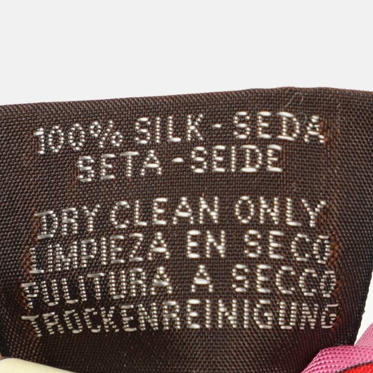 Pre Owned Hermes Red/Pink Printed Silk Rocabar Twilly
