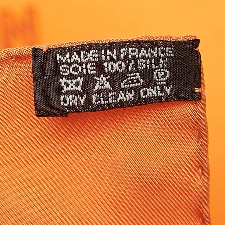 Pre Owned Hermès Orange Mon Petit Cheval Mexican Silk Scarf