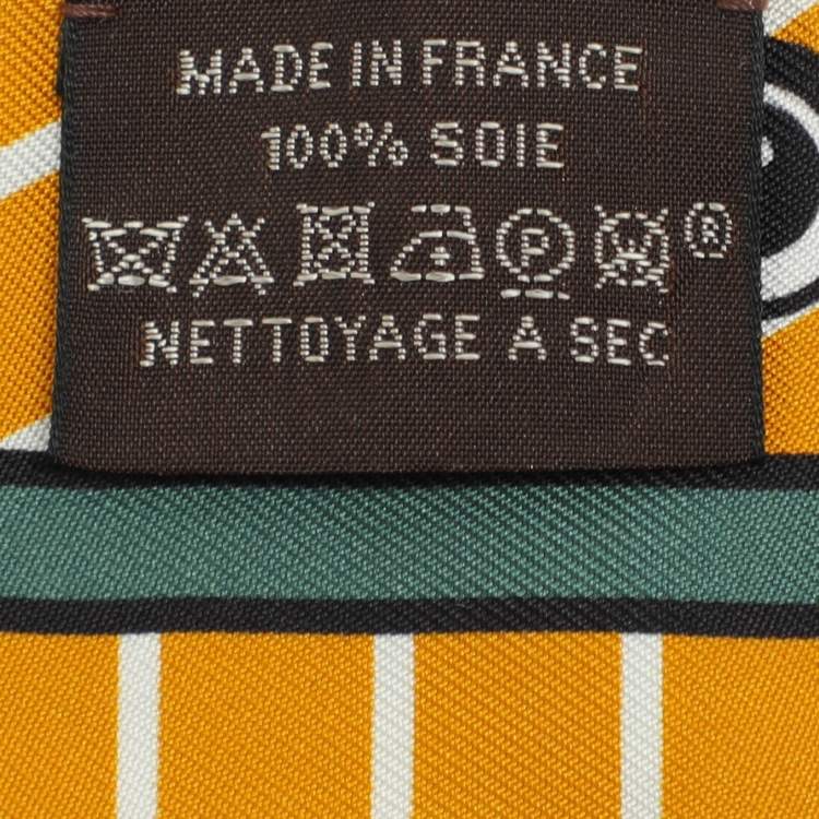 Pre Owned Hermès Multicolor Horse Print Silk Twilly