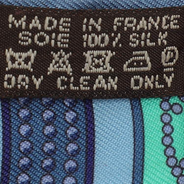 Pre Owned Hermès Blue Collier de Chiens Silk Twilly