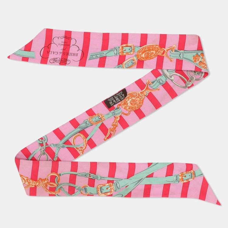 Pre Owned Hermes Pink Brides De Gala Bayaderes Silk Twilly