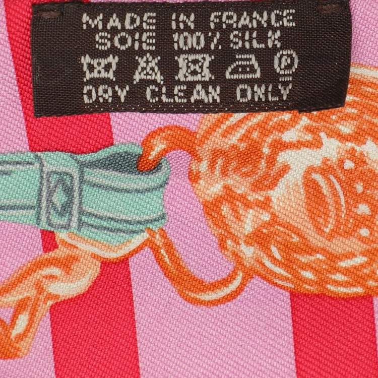 Pre Owned Hermes Pink Brides De Gala Bayaderes Silk Twilly