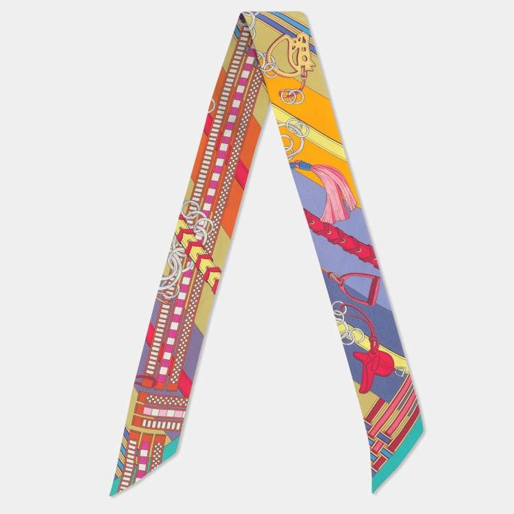 Pre Owned Hermes Multicolor Brides et Gris-Gris Silk Twilly