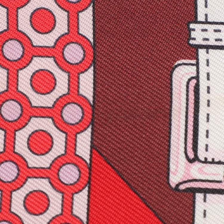 Pre Owned Hermes Multicolor Clic-Clac Modern Cannage Silk Twilly 