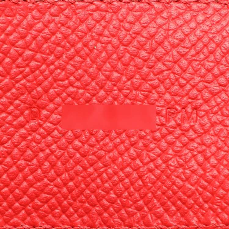 Pre Owned Hermes Red Epsom Leather Hexagon Tressage Bag Strap