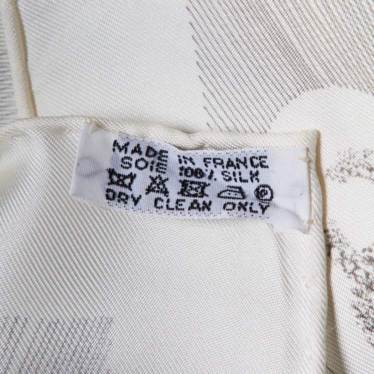 Pre Owned Hermes White Planche d'Etude Pour une Parure de Gala Silk Scarf