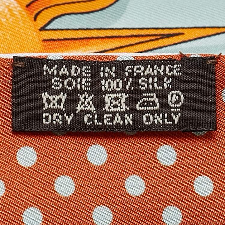 Pre Owned Hermes Orange Dies et Hore Silk Maxi-Twilly Cut