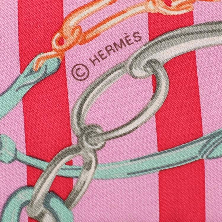 Pre Owned Hermes Pink Brides De Gala Bayaderes Silk Twilly