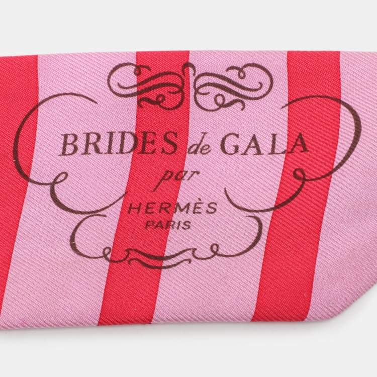 Pre Owned Hermes Pink Brides De Gala Bayaderes Silk Twilly