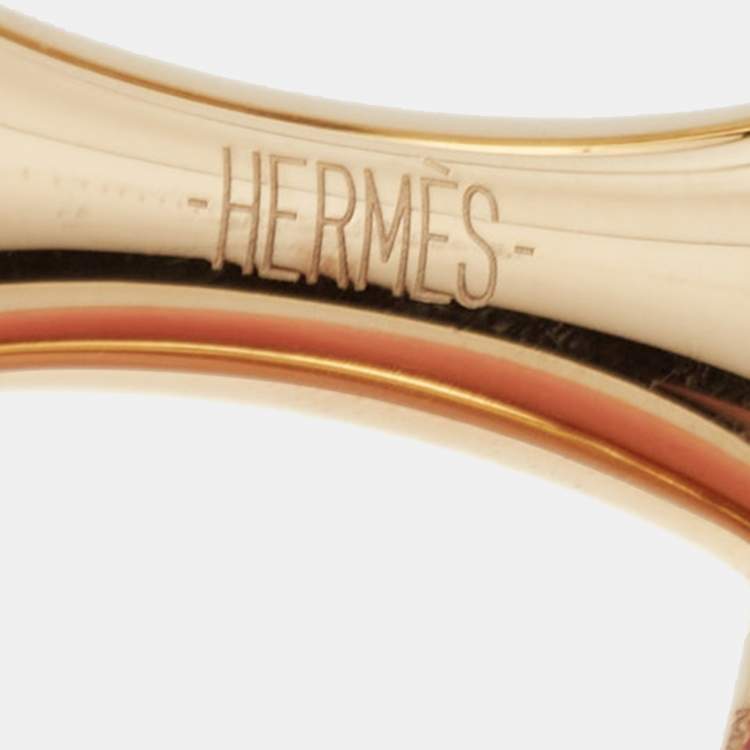 Pre Owned Hermes Chaine D'Ancre Gold Tone Scarf Ring