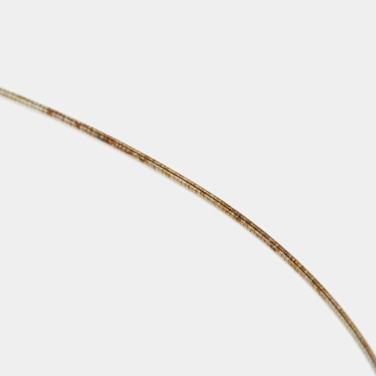 Pre Owned Hermès Cage d'H Cyan Lacquered Palladium Plated Pendant Necklace