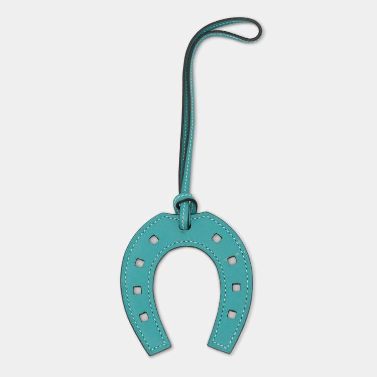 Pre Owned Hermès Blue Swift Leather Paddock Fer a Cheval Bag Charm