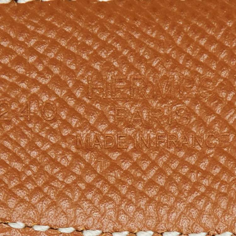 Pre Owned Hermes Black/Gold Swift and Epsom Leather Constance Reversible Belt 90CM