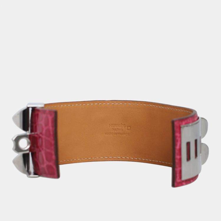 Pre Owned Hermes Croco Collier De Chien Bracelet