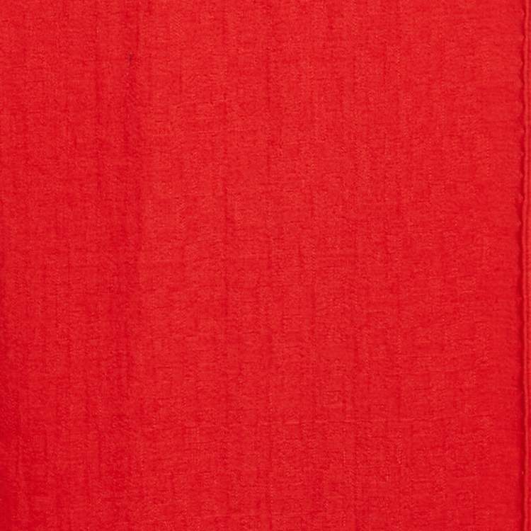 Pre Owned Hermès Red H Pattern Cashmere & Silk Stole 