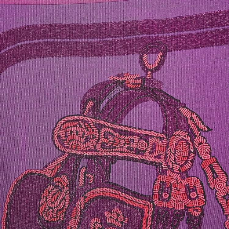 Pre Owned Hermes Purple Silk Brides de Gala Brode Scarf