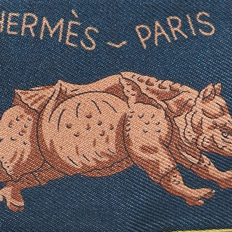 Pre Owned Hermes Blue Silk Parade Twilly 