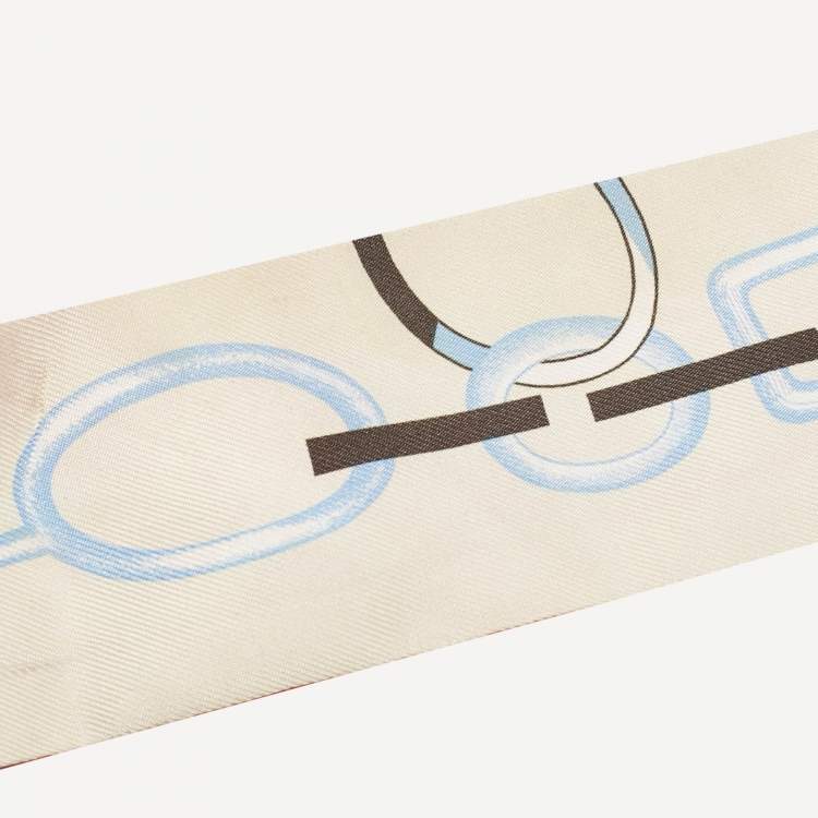 Pre Owned Hermes Orange Silk Do Re Boucles Twilly