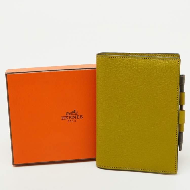 Pre Owned Hermès Vert Chartreuse Mysore Leather Vision Agenda Cover