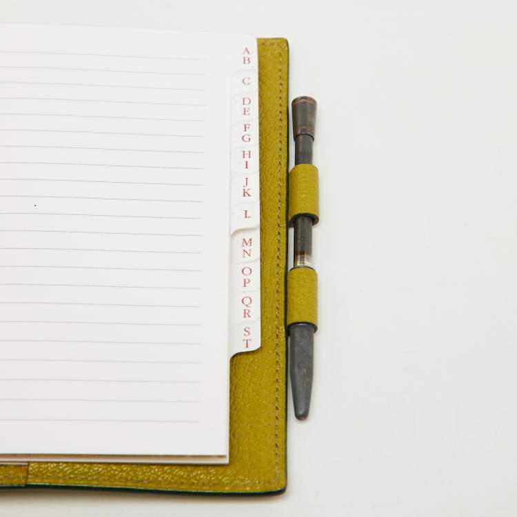 Pre Owned Hermès Vert Chartreuse Mysore Leather Vision Agenda Cover