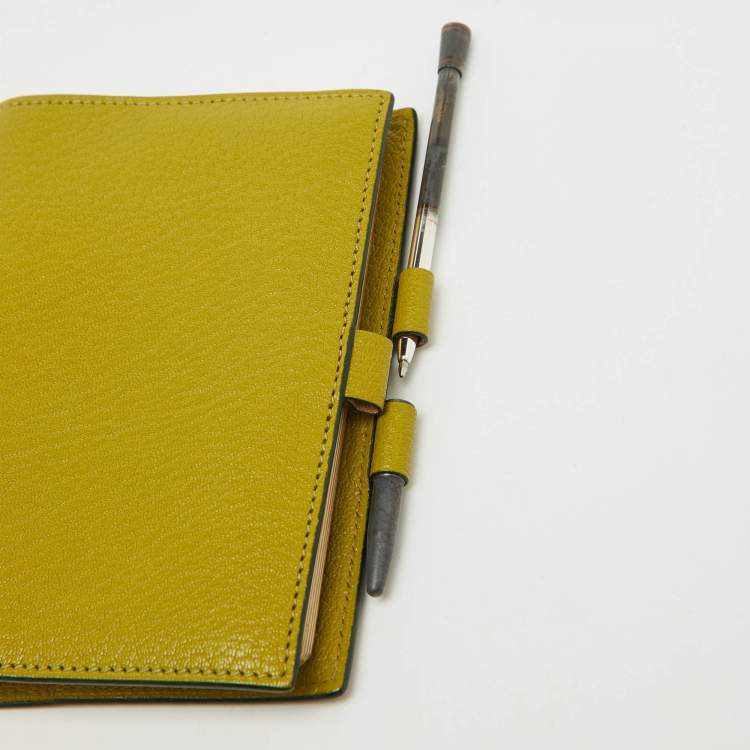 Pre Owned Hermès Vert Chartreuse Mysore Leather Vision Agenda Cover