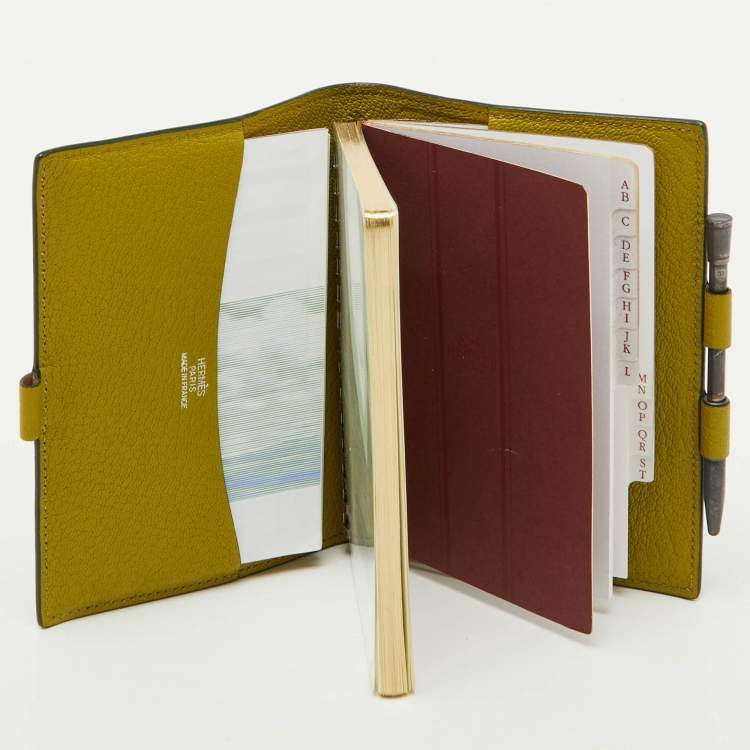Pre Owned Hermès Vert Chartreuse Mysore Leather Vision Agenda Cover