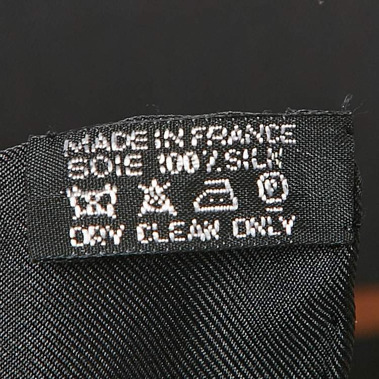 Pre Owned Hermes Black Print Silk Boogie Woogie Scarf 