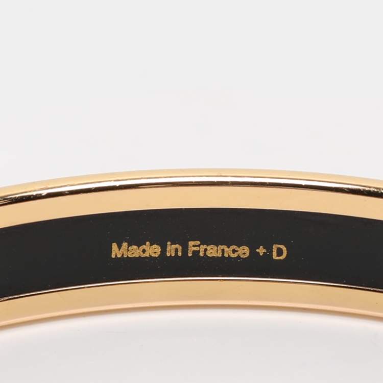 Pre Owned Hermes Multicolor  Jungle Love Rainbow Printed Gold Plated Narrow Bangle Bracelet