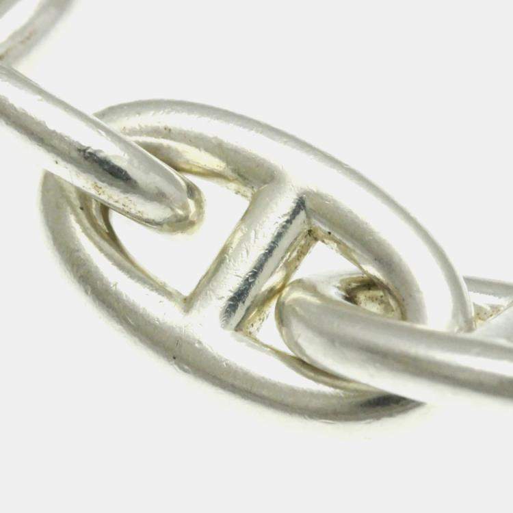 Pre Owned Hermes Chaine D'Ancre Gm Silver 925 No Stone Charm Bracelet Silver