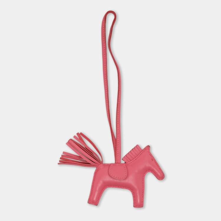 Pre Owned Hermes Pink Milo Leather GriGri Rodeo Bag Charm PM
