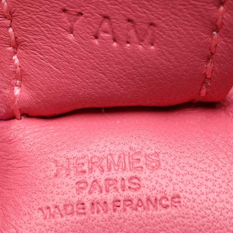 Pre Owned Hermes Pink Milo Leather GriGri Rodeo Bag Charm PM