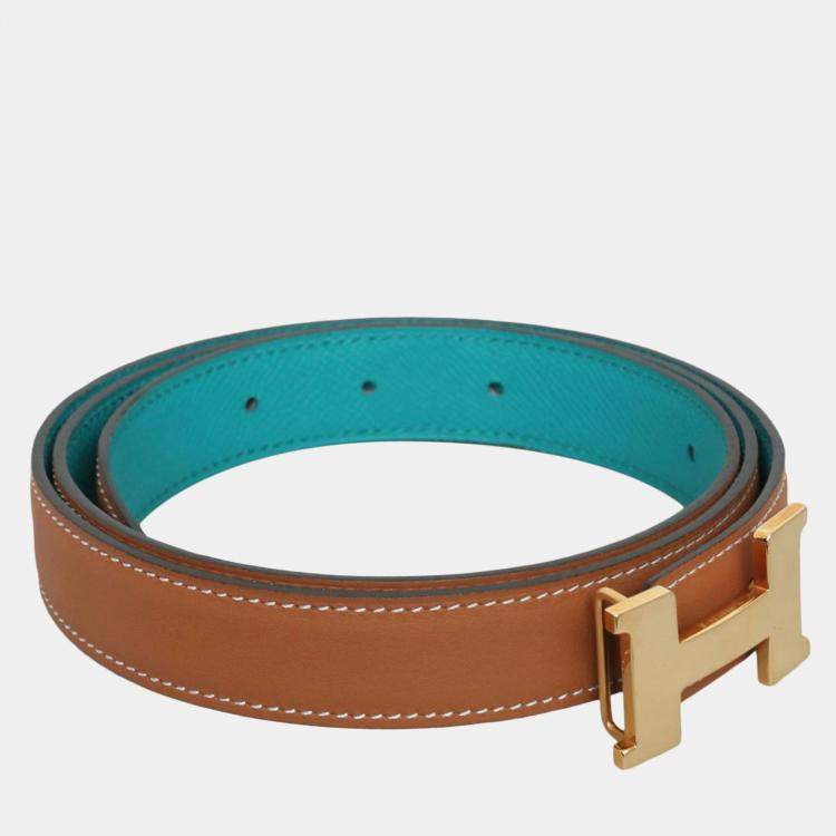 Pre Owned Hermes Brown Epsom, Swift Leather Mini Constance 24 Reversible Belt