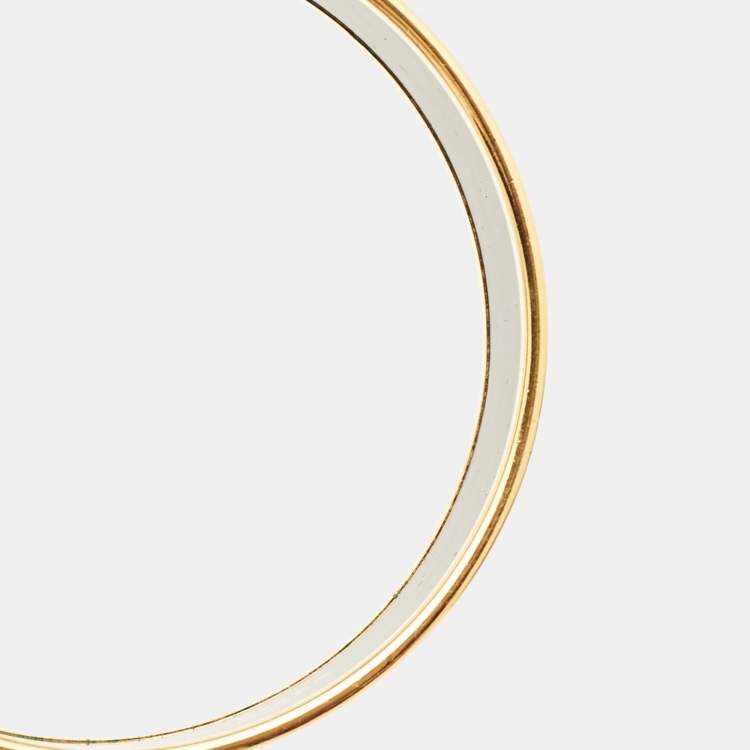 Pre Owned Hermès Multicolor Enamel Gold Plated Wide Bracelet