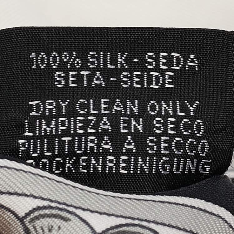 Pre Owned Hermès White/Grey Silk Bride de Cour Twilly