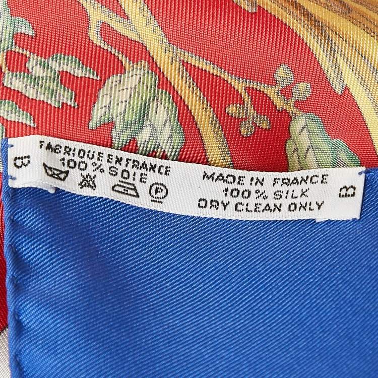 Pre Owned Hermès Blue/Red Silk Liberte Egalite Fraternite Republique Francaise Scarf 