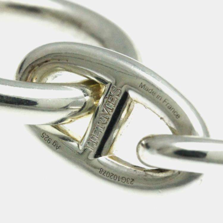 Pre Owned Hermes Silver 925 Chaine D'Ancre Charm Bracelet