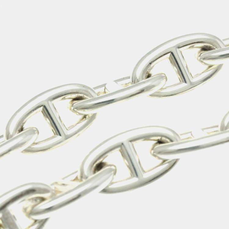 Pre Owned Hermes Silver 925 Chaine D'Ancre Charm Bracelet