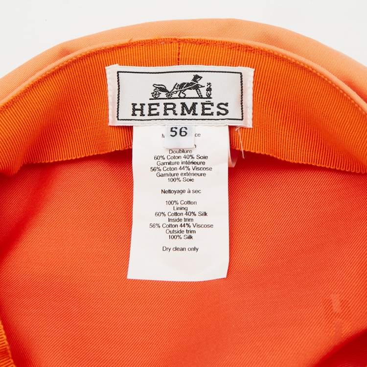 Pre Owned Hermès Orange Cotton Deauville Cap