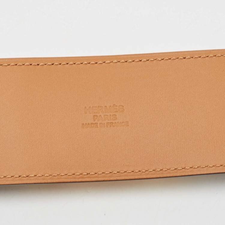 Pre Owned Hermes Noir Box Leather Collier de Chien Belt 85 CM