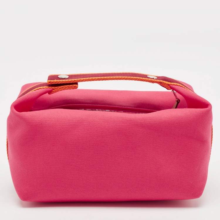 Pre Owned Hermes Hibiscus Canvas Large Bride-a-Brac Pouch