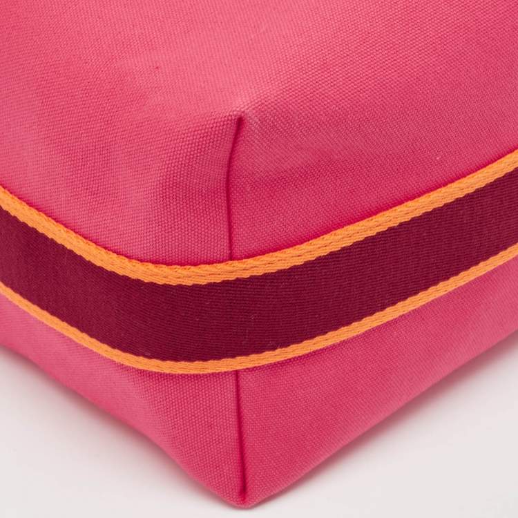 Pre Owned Hermes Hibiscus Canvas Large Bride-a-Brac Pouch