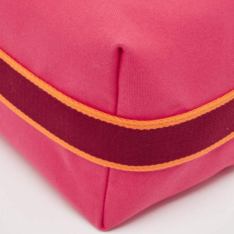 Pre Owned Hermes Hibiscus Canvas Large Bride-a-Brac Pouch