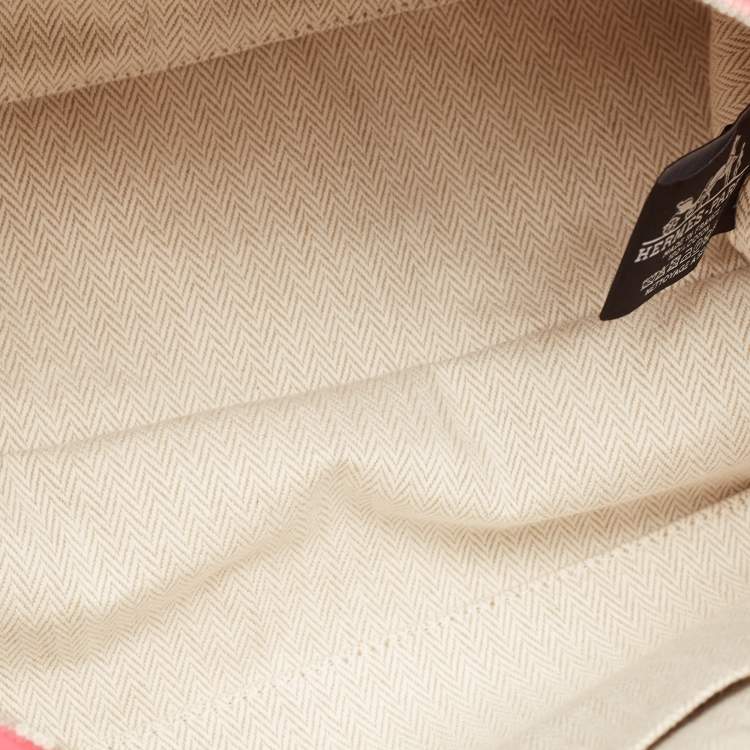 Pre Owned Hermes Hibiscus Canvas Large Bride-a-Brac Pouch