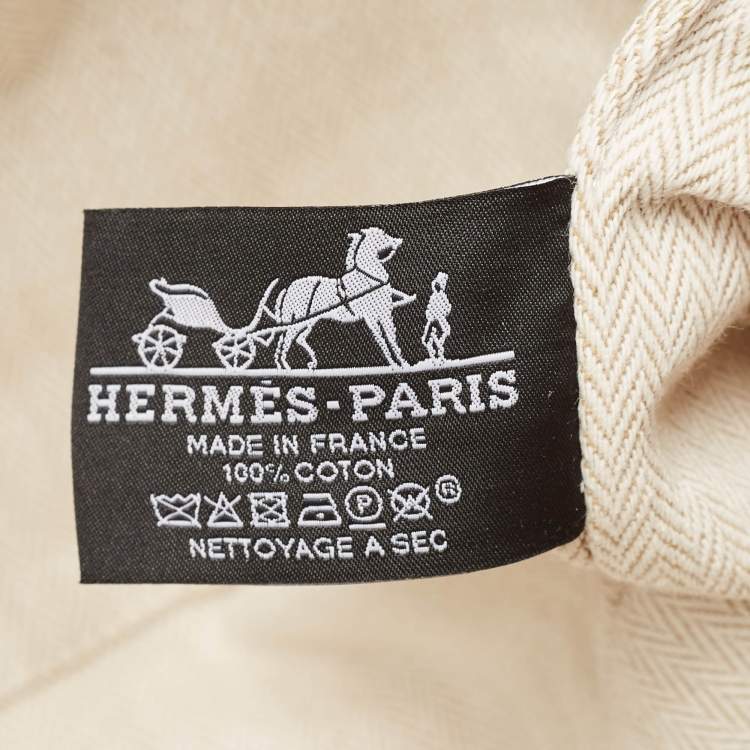 Pre Owned Hermes Hibiscus Canvas Large Bride-a-Brac Pouch